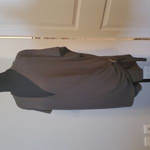 Olive Green Faux Wrap Blouse